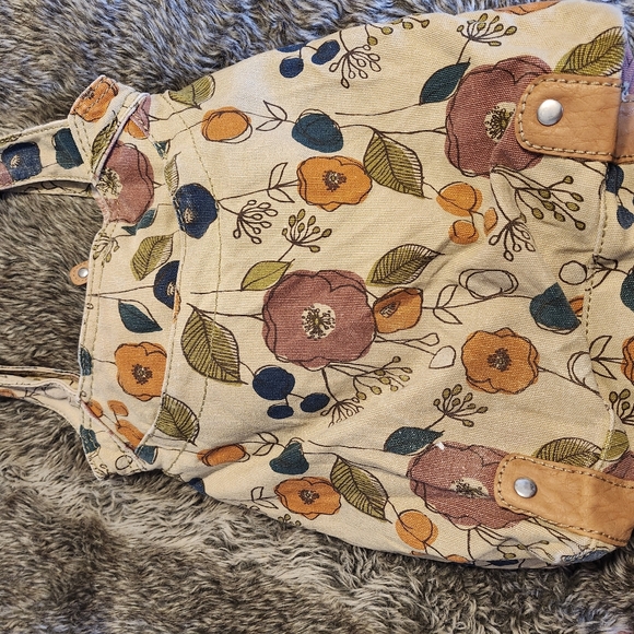 Vintage Fossil leather and canvas hobo bag - Picture 6 of 7